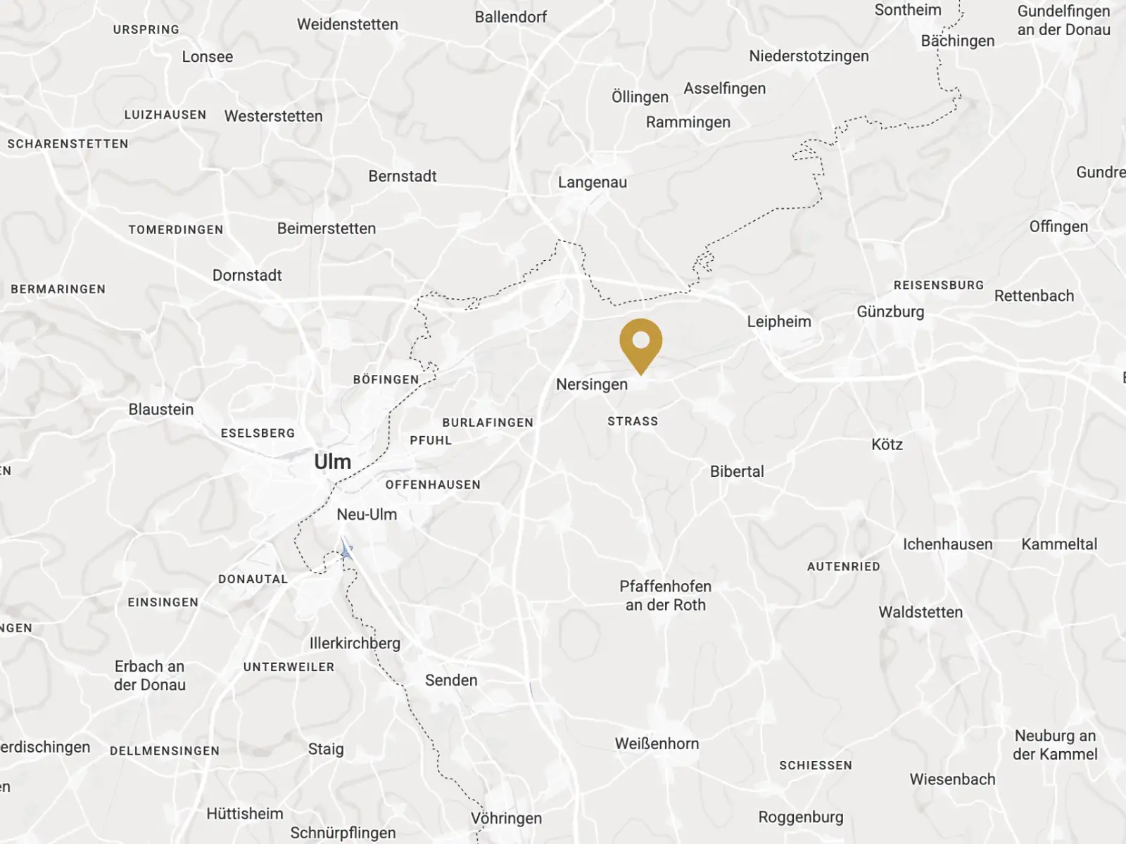 Karte: Standort Alte Landstraße 9 in 89278 Nersingen bei Ulm