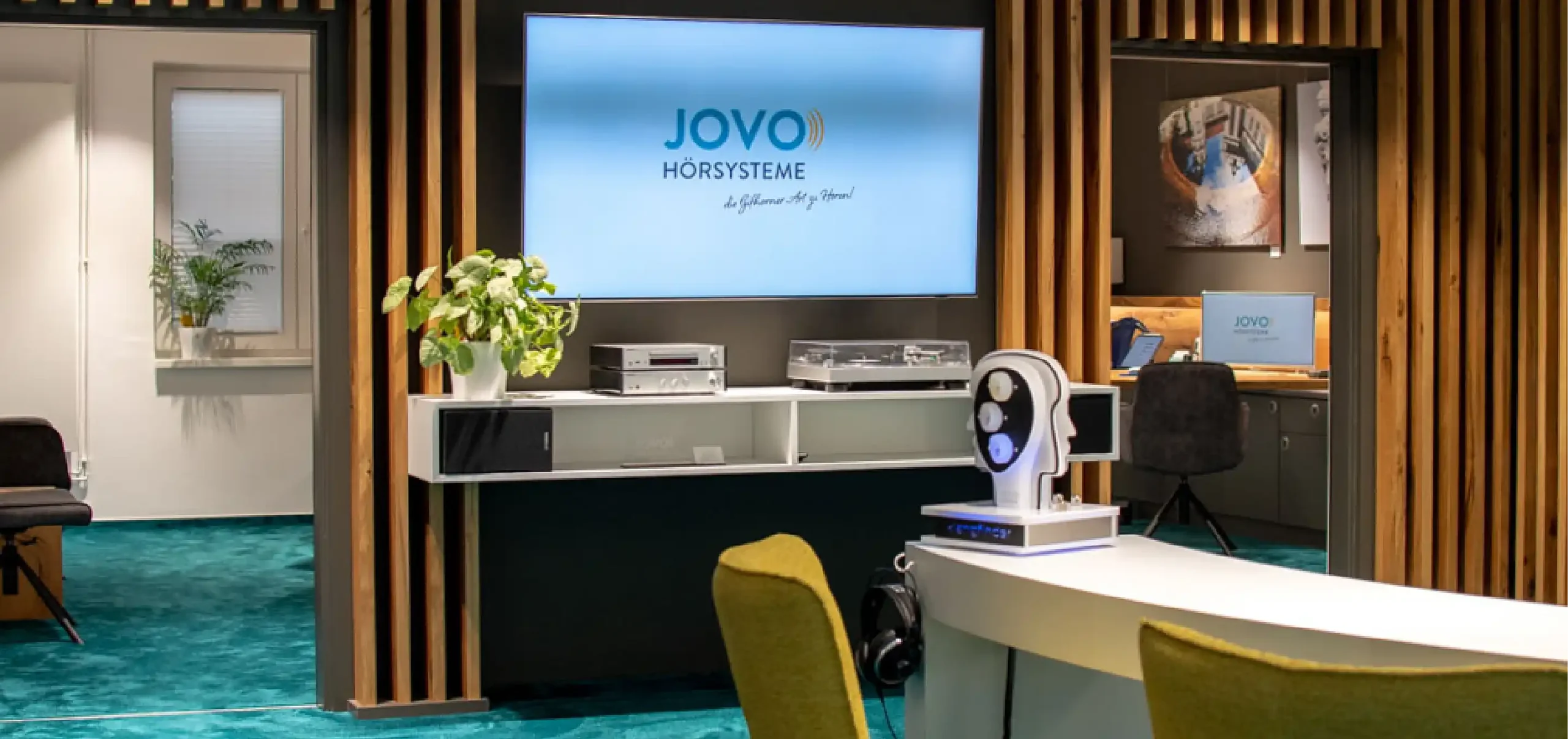 Hörakustikgeschäft, JOVO Hörsysteme, Stadt: Gifhorn, Innenausbau, Raumkonzept, Hörlabor, Verkaufsraum